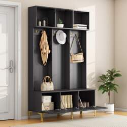 Coat Rack Set with Bench, Multifunctional