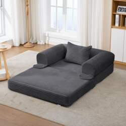 Corduroy Single Sleeper Sofa Convertible, Folding