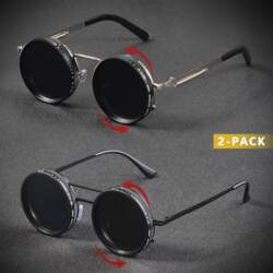 CRIXALIS 2Pcs Polarized Round ND9 Adjustable