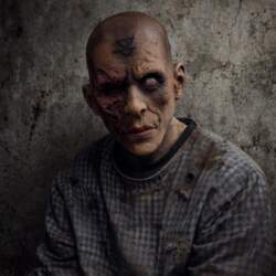Cursed Half-Decayed Face Mask Horror Old
