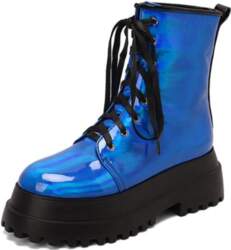 Double Layer Platform Shiny Patent Leather