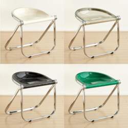 Foldable transparent material metal bracket stool