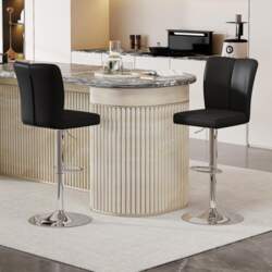 Height-adjustable bar stool, set of 2