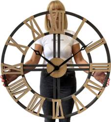 Large wood loft wall clock 80cm