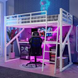 Loft Bed, 90 x 200cm, Iron