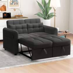 Loveseat Sofa, 3-in-1 Pull-Out Sofa with