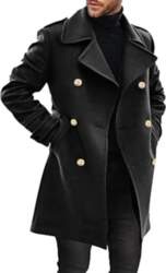 Men Fall Winter Double-breasted Overcoat Turn-down