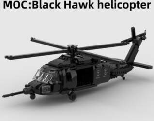 MOC Building Blocks Black Hawk Helicopter