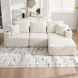 Modern 3-Seater Memory Foam Sofa with