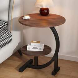 Modern Minimalist Round Bedside Shelf &