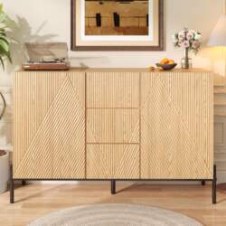 Modern Sideboard with Geometric Structure, Double