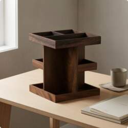 Multi Compartment Storage Rack Dark Brown
