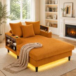 Multifunctional corduroy lounge with large lying