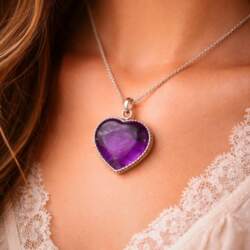 Plus Value Amethyst Heart Shape Pendant