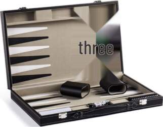 Portable Black PU Leather Backgammon Set