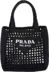Prada burtu logotips dobs dizains raffia