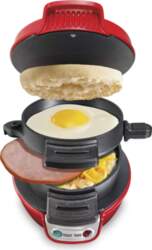 Red Breakfast Sandwich Maker with Egg
