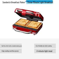 Retro Double-Sided Sandwich Toaster: Multi-Functional Breakfast