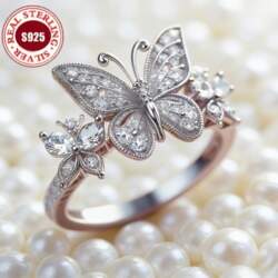 S Silver Fairy Three-Dimensional Double Butterfly