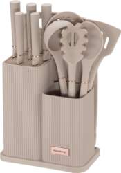 Set of kitchen knives in a