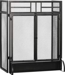 Spark guard protective grille for fireplace