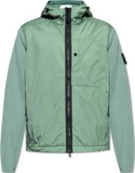 Stone Island Logo Patch Zip-Up Hooded