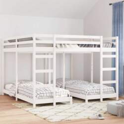 Triple Deck Bunk Bed Frame White