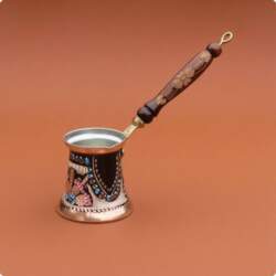 Turkish Coffee Pot Handmade Copper Floral