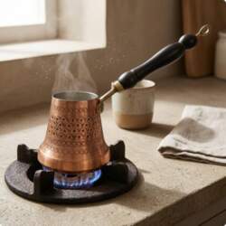 Turkish Coffee Pot Tinned Interior Copper