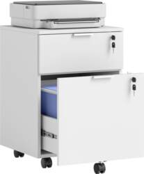 Two-Drawer Lockable Filing Cabinet - White