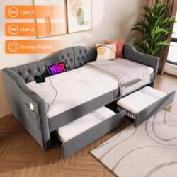 Upholstered Daybed Sofa Bed Storage Bed