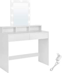 VASAGLE Dressing Table, LED Light with