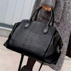 Women`S Crocodile Pattern Document Handbag Large