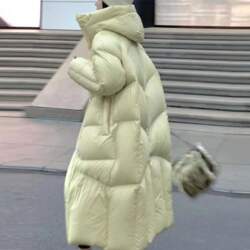 Womens Long White Duck Down Jacket