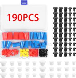 190pcs Silicone Rubber Plug Assortment Set
