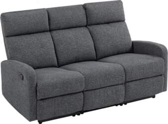 3-Seater Sofa, Individually Adjustable Backrests, Footrest