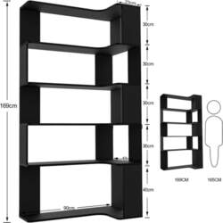 5-layer Solid 2ood Corner Bookshelf With