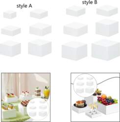 6x Cube Display Box Riser, Table