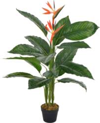 Artificial Strelitzia Plant with Pot Red