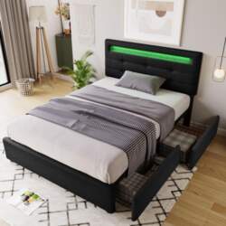 Bed Frame with LED Lighting, 2