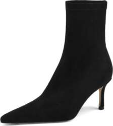 Black Elastic Sock Boots Thin Heels