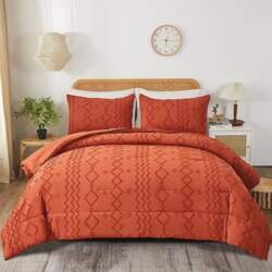 Boho Shabby Chic Comforter Geometry Embroidery