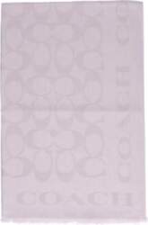 COACH Jacquard Logo Pattern Wool Scarf