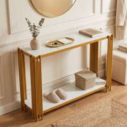 Console Table with 2 Shelves, in