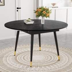 Extendable dining table, transforms from round