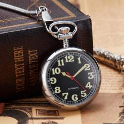 Fully Automatic Mechanical All-Copper Pocket Watch