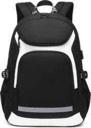 Graffiti Print Backpack with Reflective Strip
