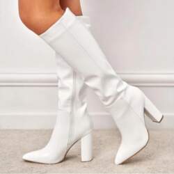 High Quality Chunky Heel Crocodile Pattern