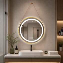 LED Mirror with Gold Frame, 3