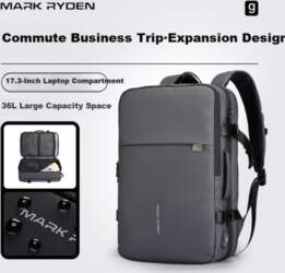MARK RYDEN Men `s Backpack, Expandable